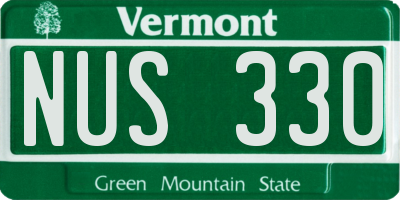 VT license plate NUS330