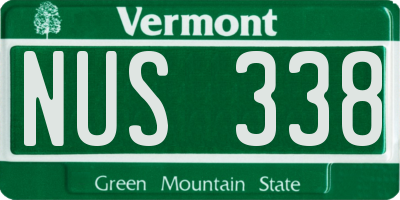 VT license plate NUS338