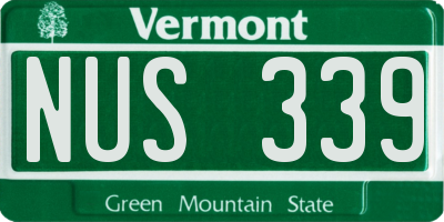 VT license plate NUS339