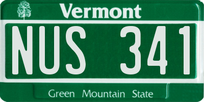 VT license plate NUS341
