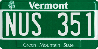 VT license plate NUS351