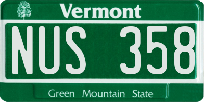 VT license plate NUS358