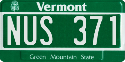 VT license plate NUS371