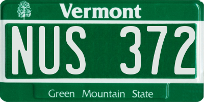 VT license plate NUS372