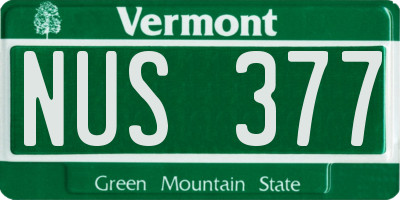 VT license plate NUS377