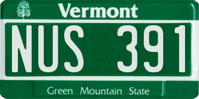 VT license plate NUS391