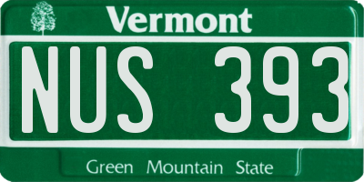 VT license plate NUS393