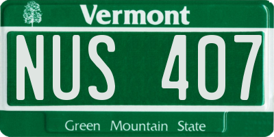 VT license plate NUS407