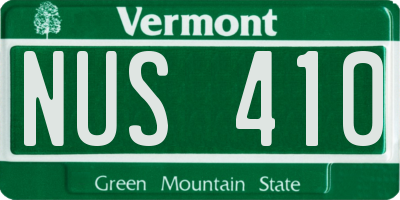 VT license plate NUS410