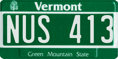 VT license plate NUS413