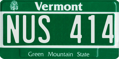 VT license plate NUS414