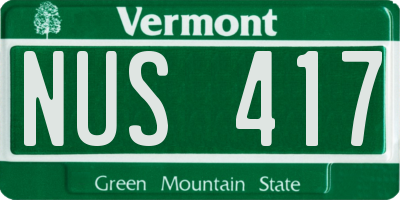 VT license plate NUS417