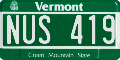 VT license plate NUS419