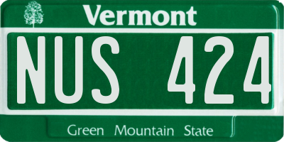 VT license plate NUS424