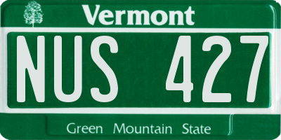 VT license plate NUS427
