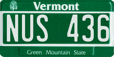 VT license plate NUS436