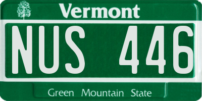 VT license plate NUS446