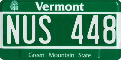 VT license plate NUS448