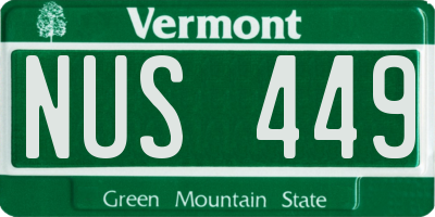 VT license plate NUS449