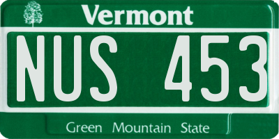 VT license plate NUS453
