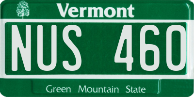 VT license plate NUS460