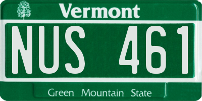 VT license plate NUS461