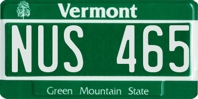 VT license plate NUS465
