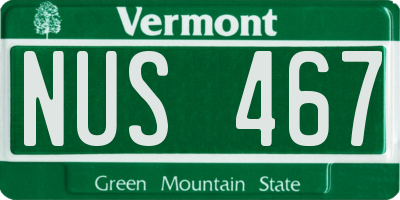 VT license plate NUS467