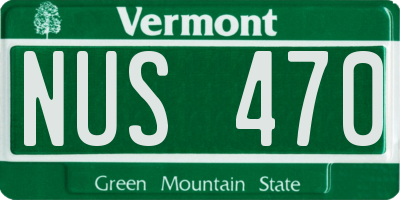 VT license plate NUS470
