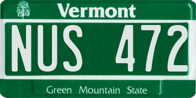 VT license plate NUS472