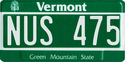 VT license plate NUS475