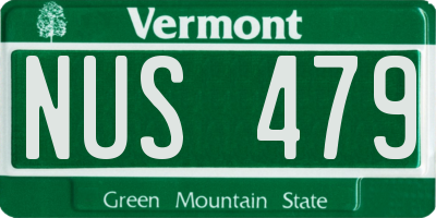 VT license plate NUS479