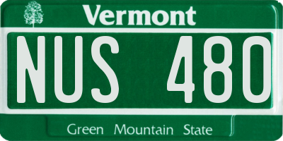 VT license plate NUS480