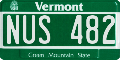 VT license plate NUS482