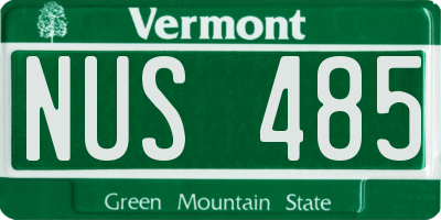 VT license plate NUS485