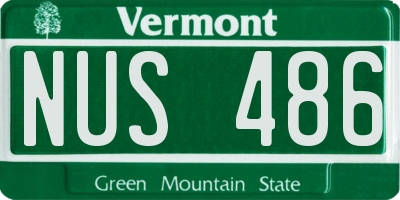 VT license plate NUS486