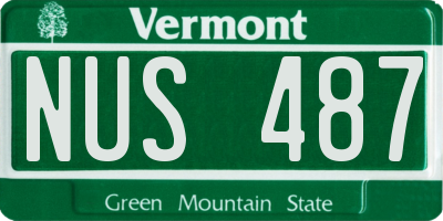 VT license plate NUS487