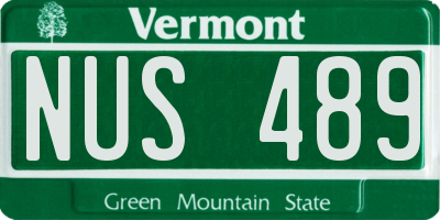 VT license plate NUS489