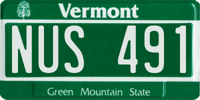VT license plate NUS491