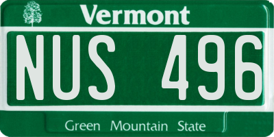 VT license plate NUS496