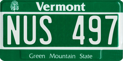 VT license plate NUS497