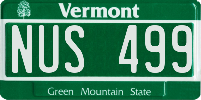 VT license plate NUS499