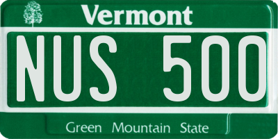VT license plate NUS500