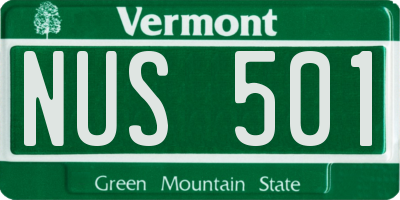 VT license plate NUS501