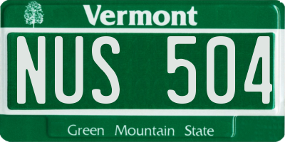 VT license plate NUS504