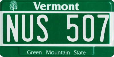 VT license plate NUS507