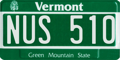 VT license plate NUS510