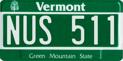 VT license plate NUS511