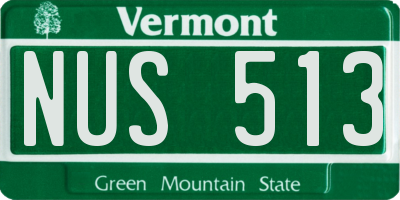 VT license plate NUS513