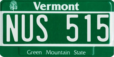 VT license plate NUS515